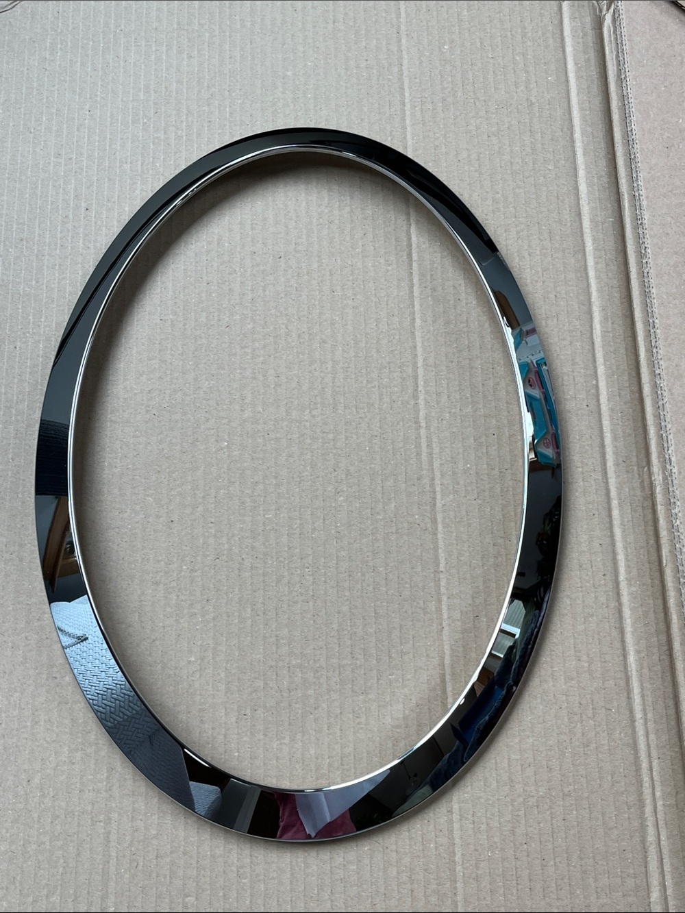 Mini Cooper Left headlight trim ring, Chrome